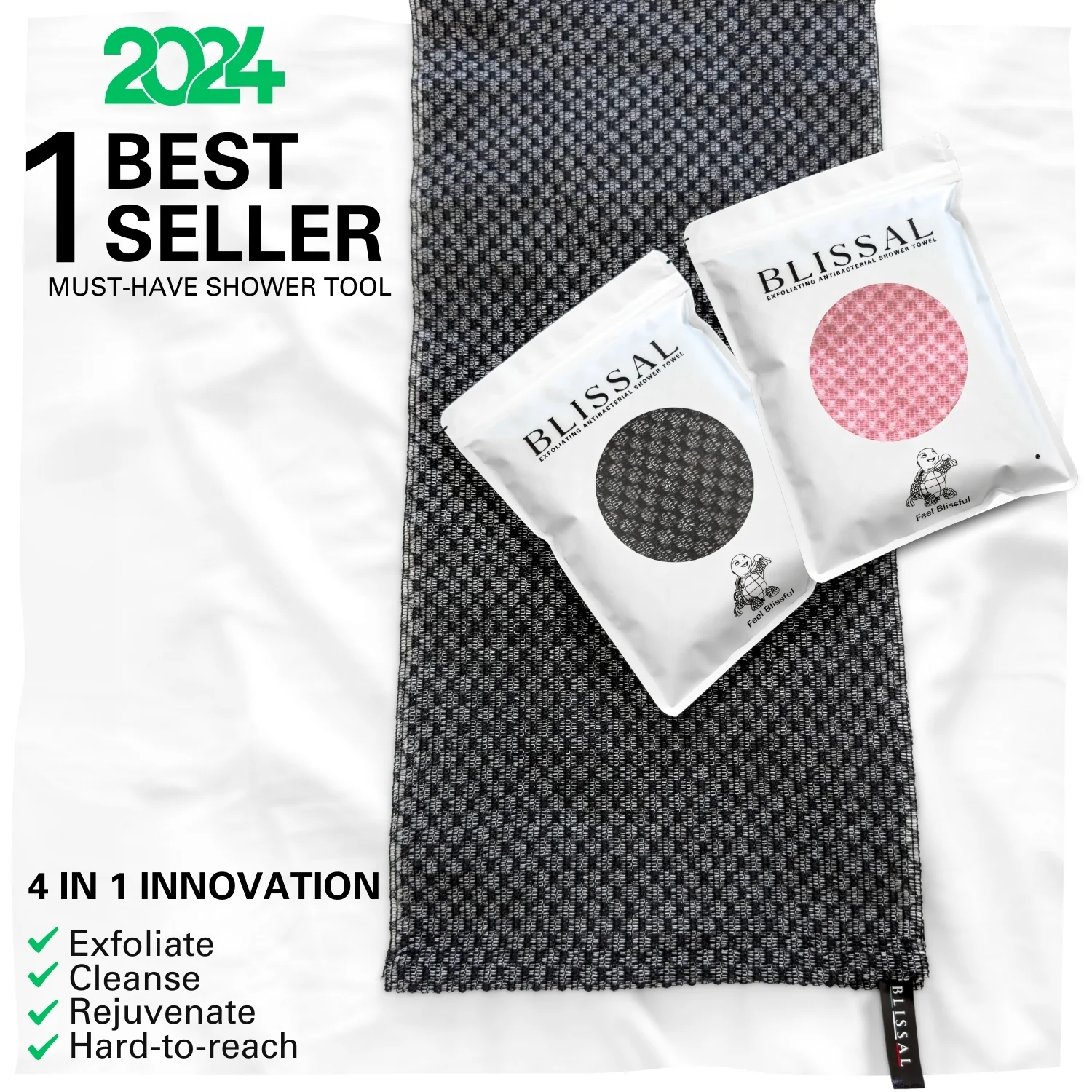 Blissal Exfoliating Antibacterial Shower Towel - Image 6